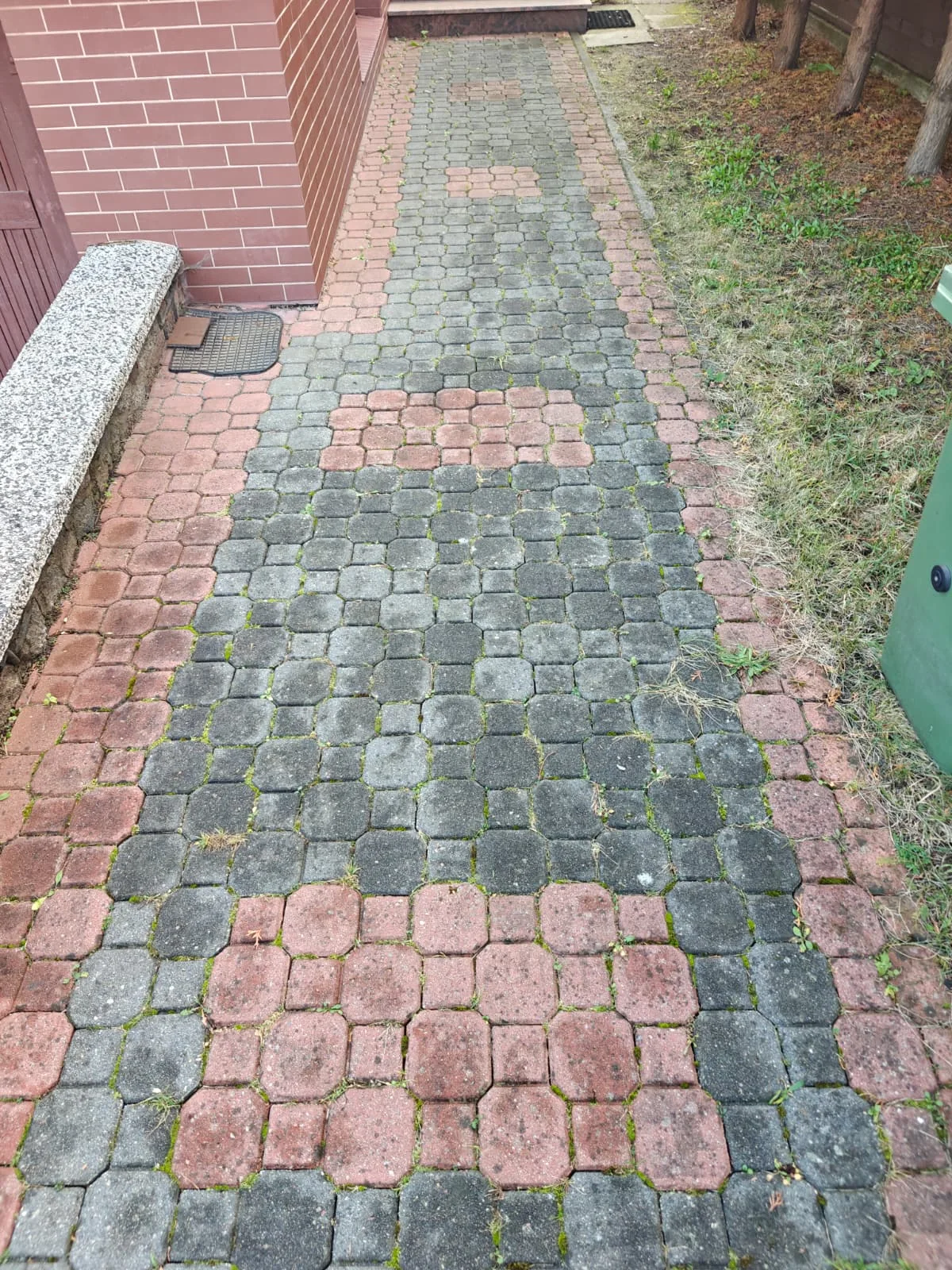 Wejście z kostki przed czyszczeniem